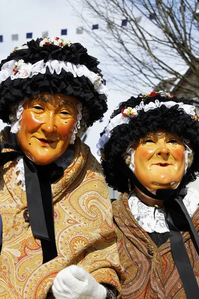 Due Ragazze Costume Carnevale Mercato — Foto Stock