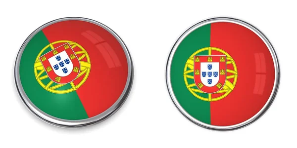 Знамя Португалии Белом Фоне — стоковое фото