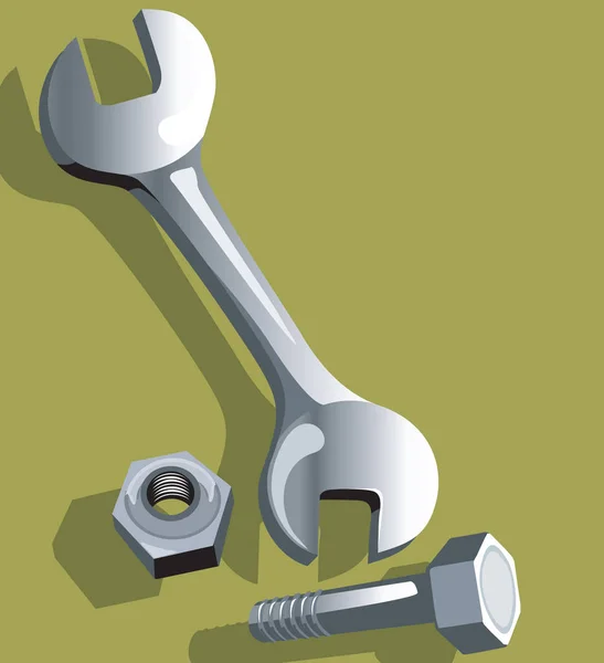 Wrench Spanner White Background —  Fotos de Stock