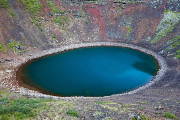 Kerid Ηφαιστειακή Λίμνη Κρατήρα Στην Περιοχή Grimsnes Νότια Ισλανδία — Φωτογραφία Αρχείου