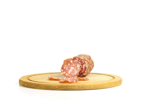 Voedselconcept Salami Vlees Snack Tijd — Stockfoto