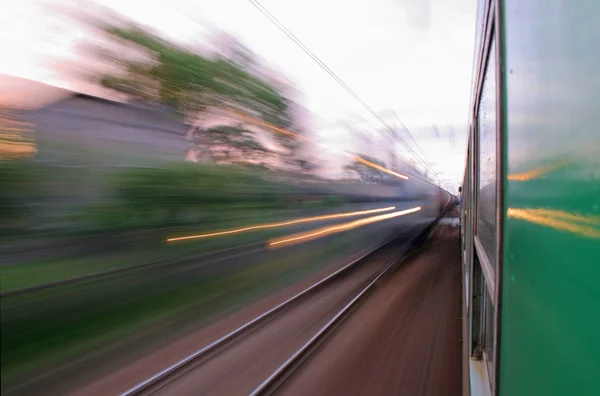 View Window Speeding Train — Stock Photo, Image