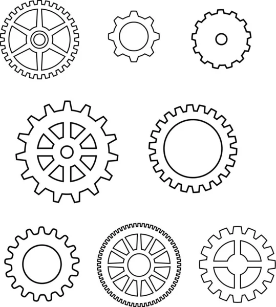 Gears Vector Isolated White Background — Foto de Stock