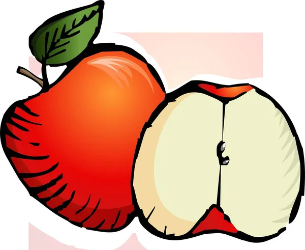 Ilustración Una Manzana — Foto de Stock