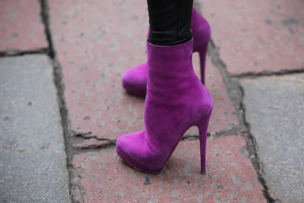 Piernas Mujer Zapatos Negros — Foto de Stock