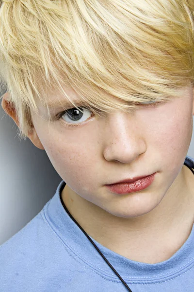 Close Van Jonge Jongen Portret — Stockfoto