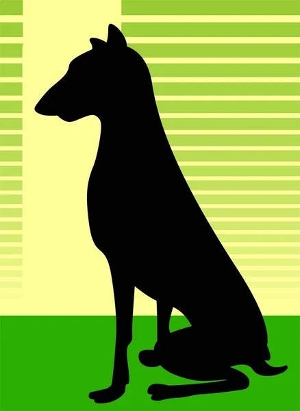 Vector Ilustración Una Silueta Perro — Foto de Stock
