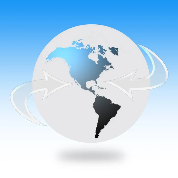 Vector Illustration Blue Globe World Map — Stock Photo, Image