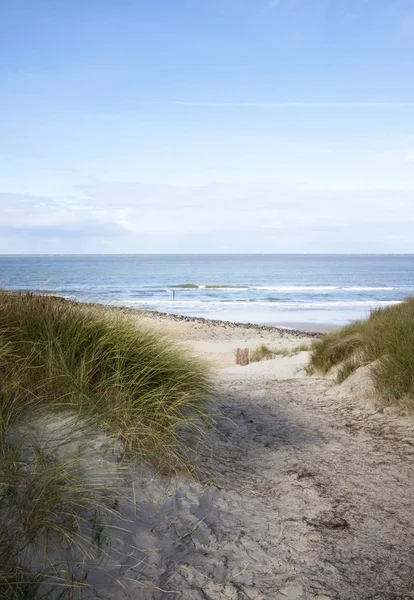 Vue Sur Mer Dans Les Dunes Côte Sud Océan Atlantique — Photo