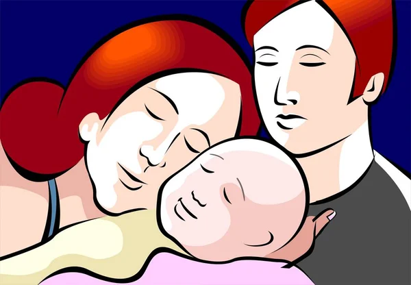 Illustration Von Vater Und Mutter — Stockfoto