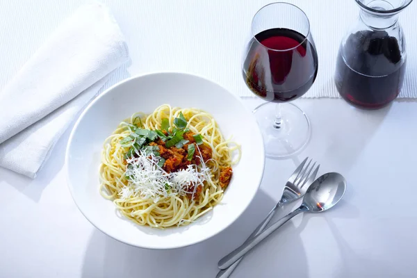 Spaghetti Traditionele Italiaanse Keuken — Stockfoto