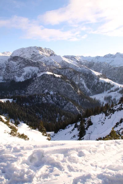 Tagen Snöig Bergstopp — Stockfoto