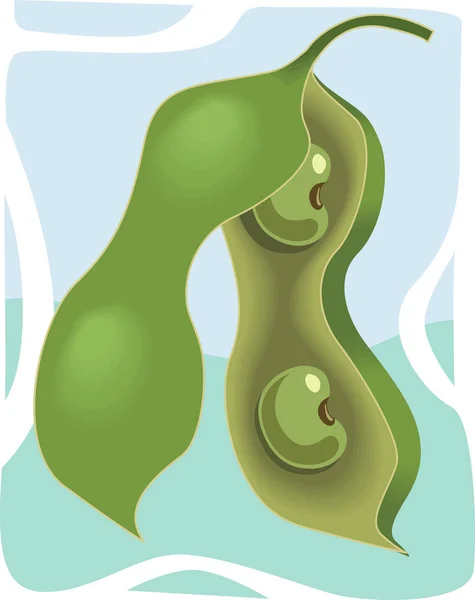 Ilustração Vetorial Belo Desenho Animado Verde Branco — Fotografia de Stock