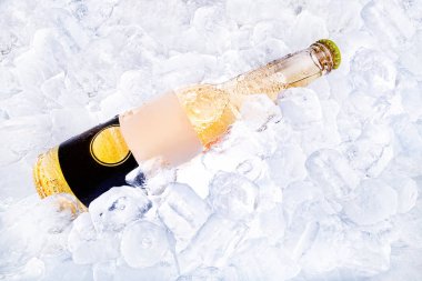 ice bucket with beer and bubbles clipart
