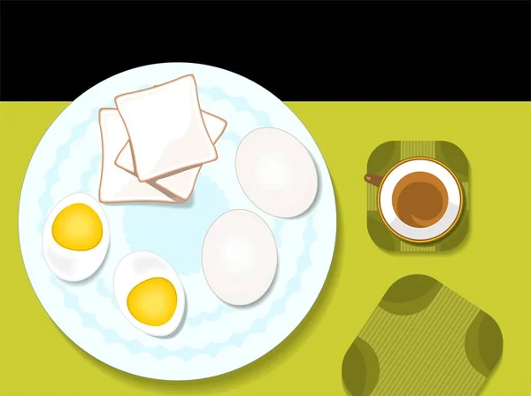 Desayuno Con Huevos Fritos Café —  Fotos de Stock