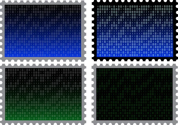 Цветные Марки Двоичным Кодом — стоковое фото