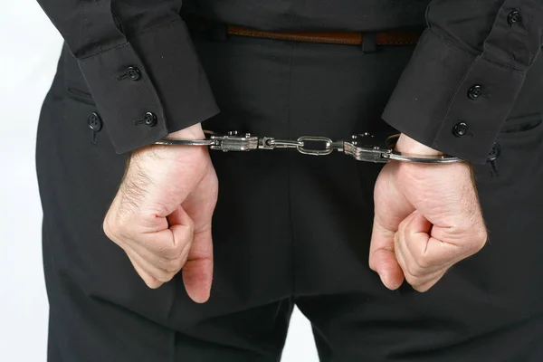 Businessman Handcuffs Hands Stock Image