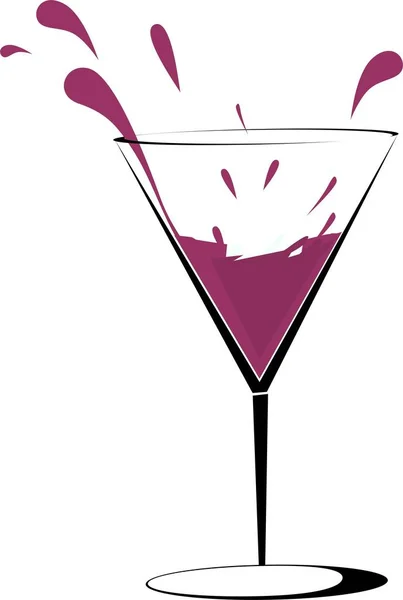 Vector Illustration Cocktail Glass Wine — Stock Photo, Image