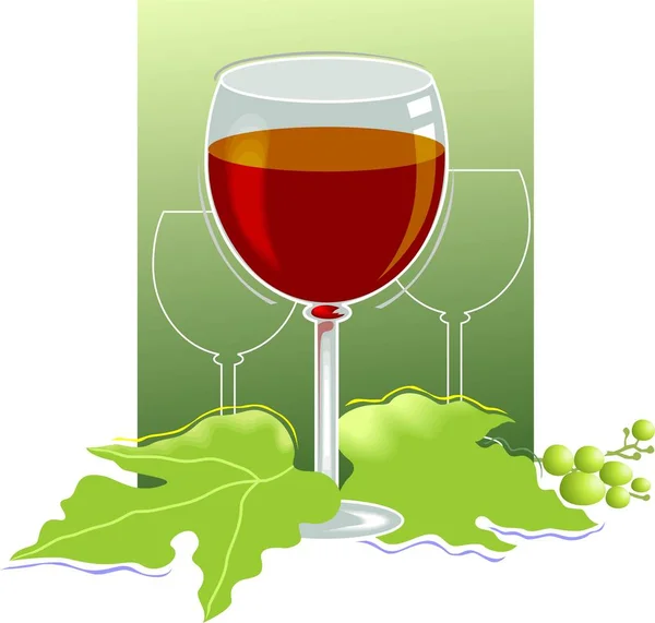 Glas Wein Und Eine Flasche Rote Und Grüne Trauben — Stockfoto