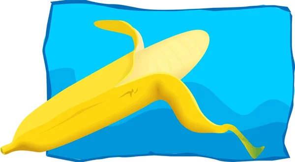 Κίτρινη Μπανάνα Στο Νερό — Φωτογραφία Αρχείου