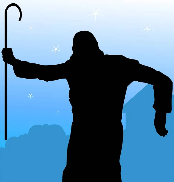 Silhouette Jesus Colored Background — Stock Photo, Image