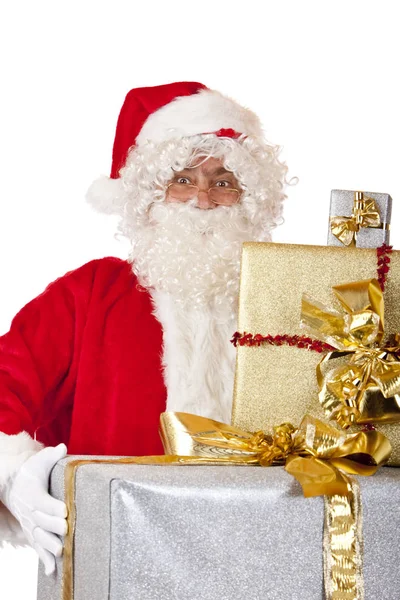 Papai Noel Segurando Presentes Natal — Fotografia de Stock
