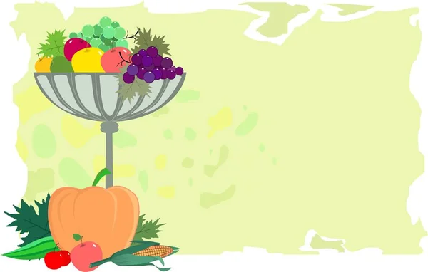 Ilustración Vectorial Verduras Frutas —  Fotos de Stock