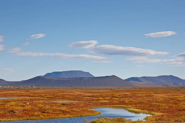 Pseudocráteres Skutustadir Cerca Del Lago Myvatn Islandia — Foto de Stock