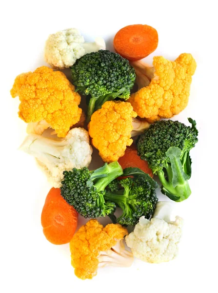 Brokoli Cauliflower Dan Wortel — Stok Foto