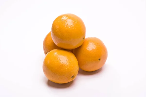 Laranja Mandarina Frutas Isoladas Fundo Branco — Fotografia de Stock