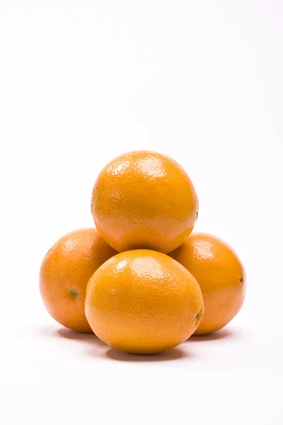 Laranja Fruta Fundo Branco — Fotografia de Stock