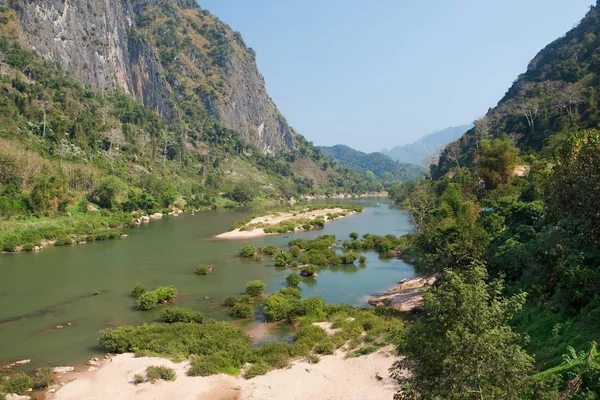 Rzeka Nam Nong Khiao Laosie — Zdjęcie stockowe