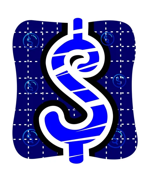 Illustration Blå Dollar Symbol — Stockfoto