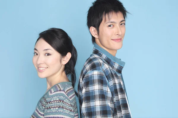 Portrait Jeunes Couples Japonais — Photo