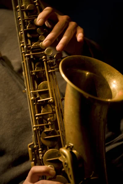 Instrumento Musical Saxofone Jazz — Fotografia de Stock