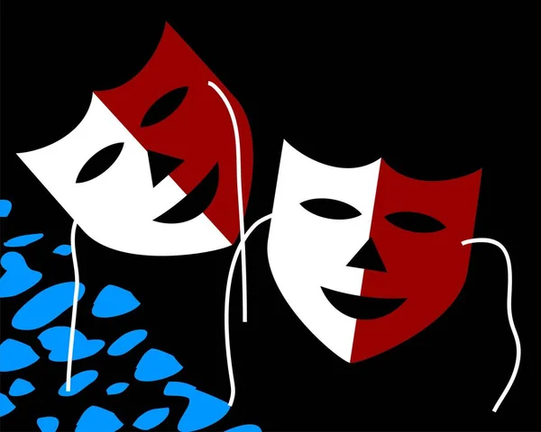 Zwei Masken Mit Theatermaske — Stockfoto