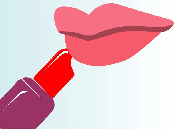 Femme Maquillage Rouge Lèvres — Photo