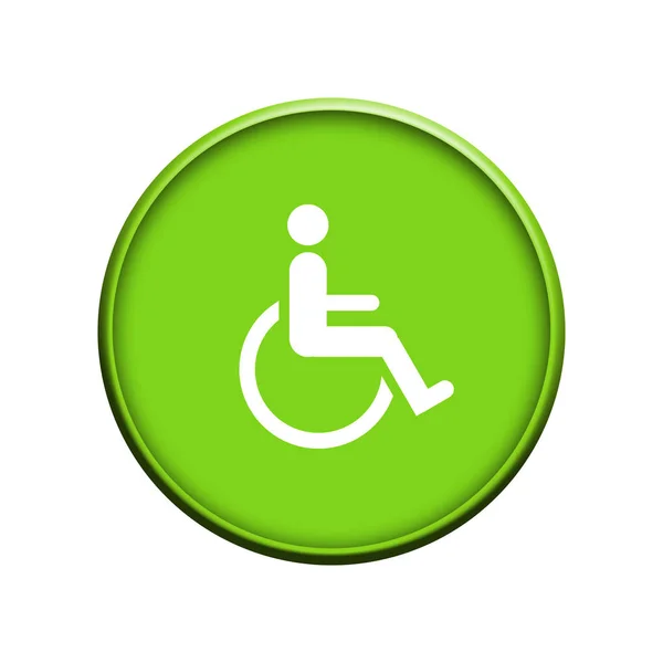 Botón Icono Para Discapacitados Físicamente Discapacitados — Foto de Stock
