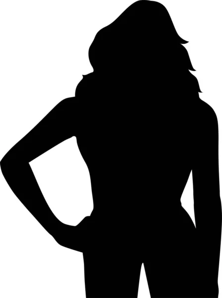 Die Silhouette Einer Frau Kleid — Stockfoto