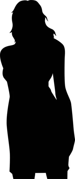 Silueta Una Mujer Vestido — Foto de Stock
