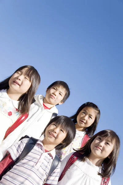 Retrato Los Escolares Japoneses — Foto de Stock