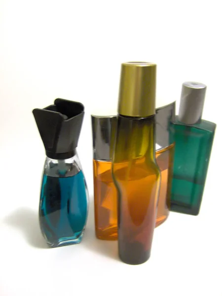 Frascos Perfume Isolados Branco — Fotografia de Stock