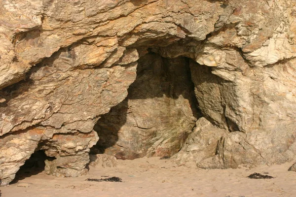 Cave Opening Perranporth Cornwall — Stock Photo, Image
