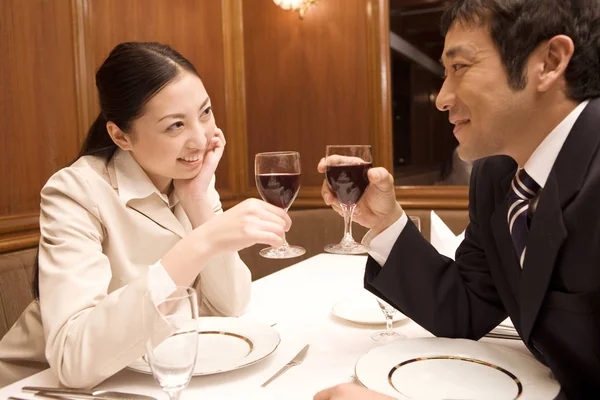 Japanese Couple Gazing Each Other — Stock Photo, Image