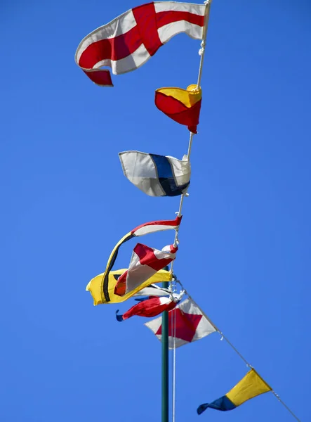 Flags Harbor Portofino — Stock Photo, Image