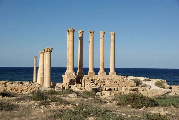 Romerska Ruiner Sabratha Libyen — Stockfoto