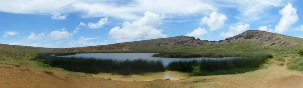 Chili Île Pâques Carrière Rano Raraku Panoramique — Photo