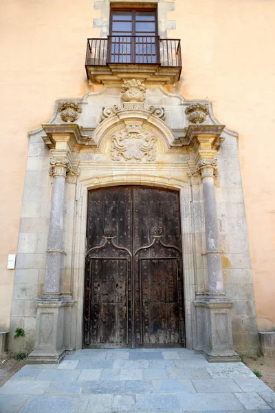 Tür Der Gotischen Kirche San Feliu Guixols Spanien — Stockfoto