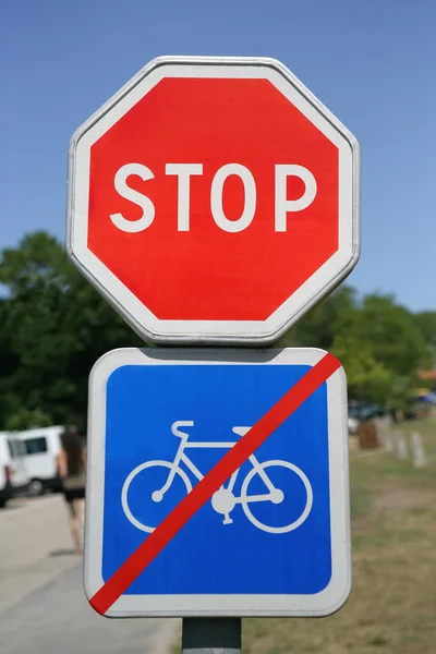 Señal Stop Mensaje Advertencia —  Fotos de Stock
