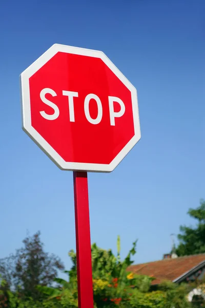 Parar Assinar Mensagem Aviso — Fotografia de Stock